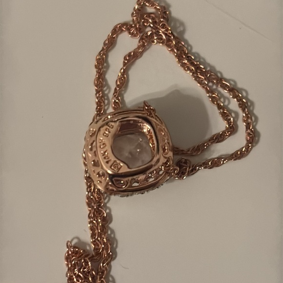 Zales Rose Gold and Silver Halo Pendant Necklace NWT - Picture 14 of 14